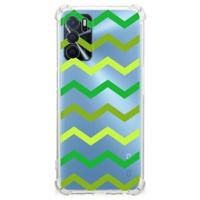 OPPO A16 | A16s | A54s Doorzichtige Silicone Hoesje Zigzag Groen - thumbnail