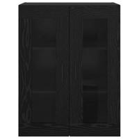 Wandkast met plank Zwart eiken 69.5 x 34 x 90 cm Bewerkt hout - thumbnail