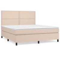 Boxspring met matras kunstleer cappuccinokleurig 180x200 cm - thumbnail