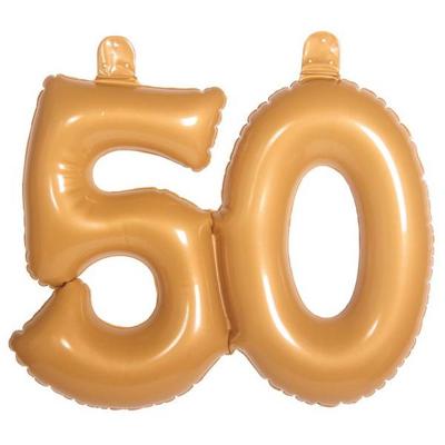 Opblaascijfer 50 goud