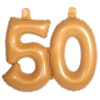 Opblaascijfer 50 goud - thumbnail