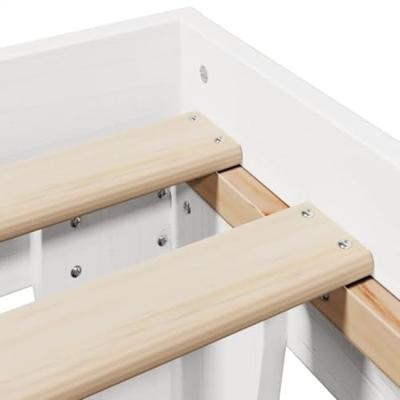 Bedframe zonder matras massief grenenhout wit 200x200 cm