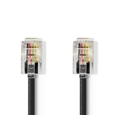 Telefoonkabel | RJ10 male - RJ10 male | 5,0 m | Zwart