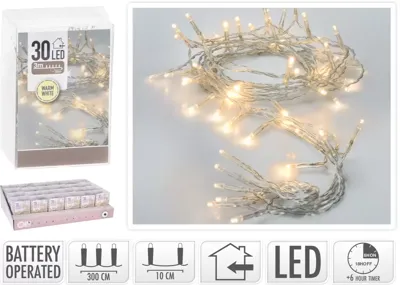 Home & Styling Batterijverlichting 30l + timer warmwit