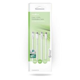 Nedis Coax- en CAT6-Combikabel | IEC (Coax) Male / RJ45 Male | IEC (Coax) Female / RJ45 Male | Vernikkeld | RG58 | 75 Ohm | Dubbel Afgeschermd | 3.00