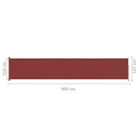 VidaXL Tuinscherm uittrekbaar 117x600 cm rood - thumbnail