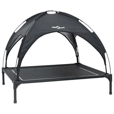 vidaXL Hondenbed Zwart 104 x 86 x 84,5 cm Staal, Tuin en terras, moderne huisdierbed, lichtgewicht hondenplatform, vlekbestendig, weerbestendige lounge, draagbaar