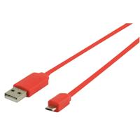 Micro USB kabel plat (rood 1m) voor o.a. smartphones - thumbnail