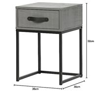 WOOOD Nachtkastje 'Morris' met 1 lade, kleur Leem - thumbnail