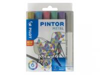 Verfstift Pilot Pintor metallic fijn assorti etui à 6 stuks - thumbnail