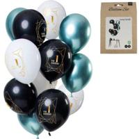 Folat Ballonnen luxury emerald jubileum 1 jaar 30 cm set van 12 | 24 stuks - thumbnail