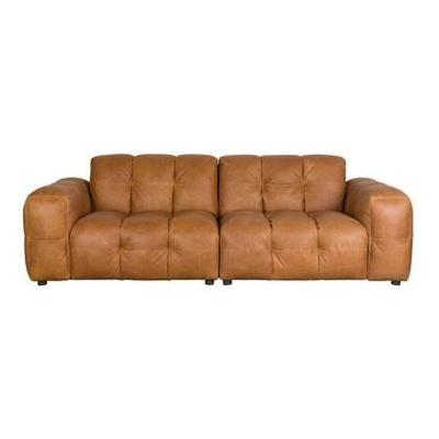 Dutchbone 3-zits Bank 'Hackman' Leder, kleur Cognac Dutchbone 3-zits Bank 'Hackman' Leder, kleur Cognac