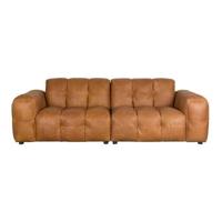 Dutchbone 3-zits Bank 'Hackman' Leder, kleur Cognac - thumbnail