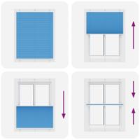 Pliss rolgordijn 110x150cm stofbreedte 109,4cm polyester blauw - thumbnail