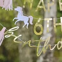 Ginger Ray slinger happy birthday met franje 4,5 m | 20 stuks - thumbnail