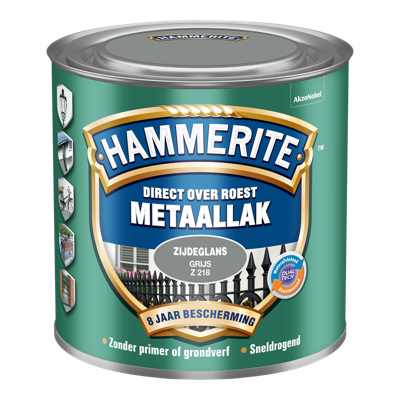 Hammerite Metaallak Direct over Roest Zijdeglans - Z218 Grijs