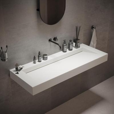 Wastafel Ideavit Solidsquare B-10 120x46x10 cm Solid Surface Mat Wit Wastafel Ideavit Solidsquare B-10 120x46x10 cm Solid Surface Mat Wit