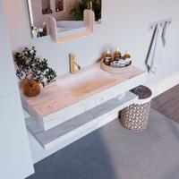 MONDIAZ ALAN-DLUX 110cm planchet Ostra. Vrijhangende wastafel CLOUD midden 1 kraangat, kleur Ostra. - thumbnail