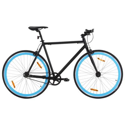 VidaXL Fiets met vaste versnelling 700 c 55 cm zwart en blauw