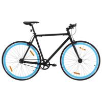 VidaXL Fiets met vaste versnelling 700 c 55 cm zwart en blauw - thumbnail