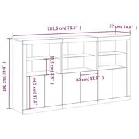 Dressoir met LED-verlichting 181,5x37x100 cm grijs sonoma eiken - thumbnail