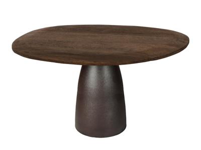 Brix Organische Eettafel 'Marron' Mangohout, 140cm, kleur Espresso