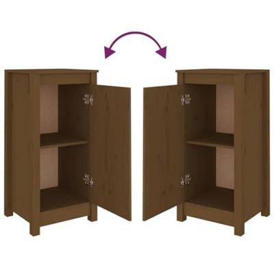 Dressoirs 2 st 40x35x80 cm massief grenenhout honingbruin