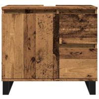 Badkamerkast 65x33x60 cm bewerkt hout oud houtkleurig - thumbnail