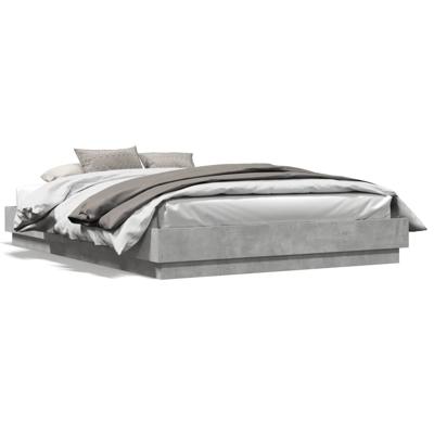 Bedframe bewerkt hout betongrijs 120x200 cm - thumbnail