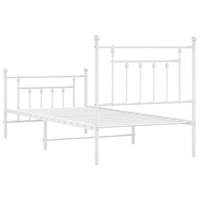 Bedframe met hoofd- en voeteneinde metaal wit 90x190 cm Bedframe met hoofd- en voeteneinde metaal wit 90x190 cm