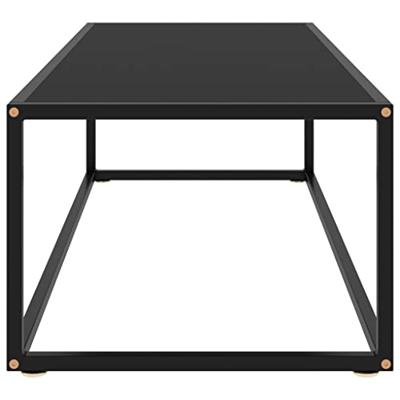 VidaXL Salontafel met zwart glas 120x50x35 cm zwart VidaXL Salontafel met zwart glas 120x50x35 cm zwart