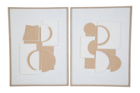 Schilderij rechthoek Pattern creme/bruin - thumbnail