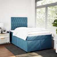 Boxspring met matras fluweel blauw 120x190 cm - thumbnail