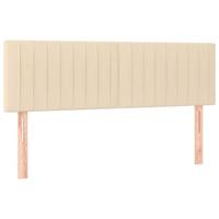 Boxspring met matras stof crèmekleurig 140x200 cm - thumbnail