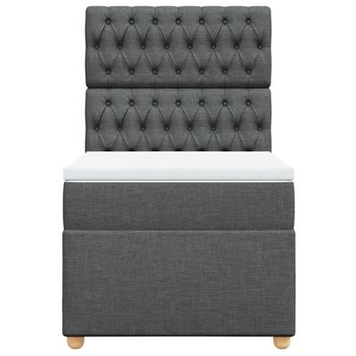 Boxspring met matras stof donkergrijs 120x200 cm - thumbnail