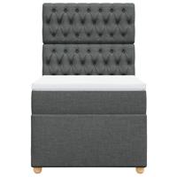 Boxspring met matras stof donkergrijs 140x190 cm - thumbnail
