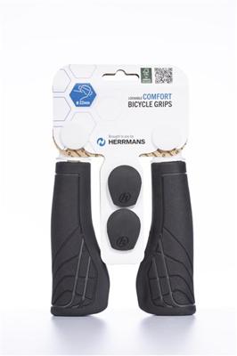 Herrmans line dd36 - ergonomisch verstelbaar fiets handvat (125mm) - zwart/grijs