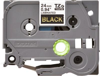 Labeltape Brother TZe, TZ TZe-354 PET Tapekleur: Zwart Tekstkleur:Goud 24 mm 8 m