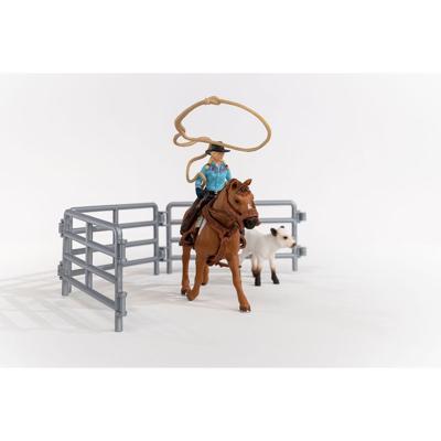 Schleich farm world team roping met cowgirl 42577
