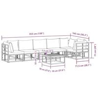 Tuinbankenset met kussen 7 pcs Zwart Aluminium - thumbnail