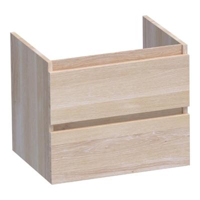 Brauer Joy - Onderkast - 60 cm - met 2 Softclose Lades Greeploos en 1 Sifon Uitsparing - Lamellen Eiken Wit