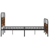 Bedframe zonder matras bewerkt hout gerookt eiken 120x190 cm - thumbnail