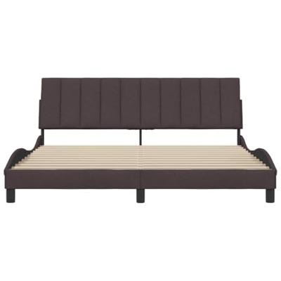 Bedframe zonder matras "Hanko" stof donkerbruin 180x200 cm