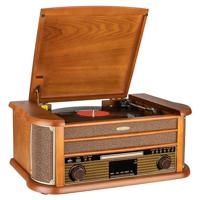 Reflexion HIF2002DAB Retro-stereoset DAB+, FM, CD, Cassette, Platenspeler, Bluetooth, USB Behuizing van echt hout, Opnamefunctie, Incl. afstandsbediening 2 x - thumbnail