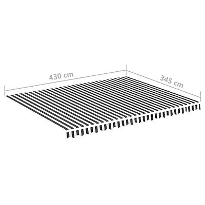 VidaXL Vervangingsdoek voor luifel 4,5x3,5 m antracietkleurig en wit