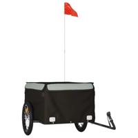 VidaXL Fietstrailer 45 kg ijzer zwart en grijs - thumbnail