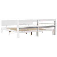 Bedframe met hoofdeinde zonder matras 200x200 cm wit - thumbnail