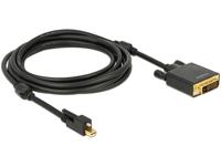 Delock 83727 Kabel mini DisplayPort 1.2 male met schroef > DVI male 4K Actief zwart 3 m - thumbnail