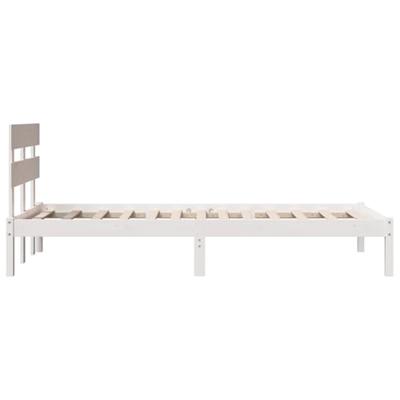 Bedframe met hoofdeinde Wit 90 x 200 cm Massief grenenhout