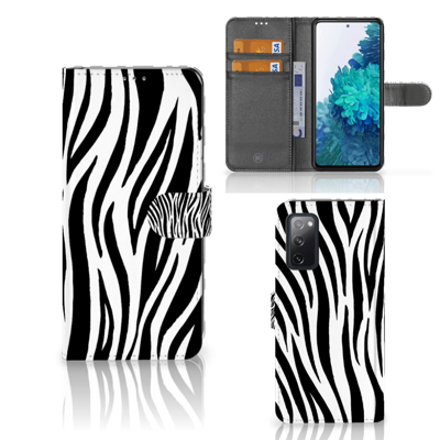 Samsung Galaxy S20 FE | Telefoonhoesje | Met pasjeshouder | Zebra